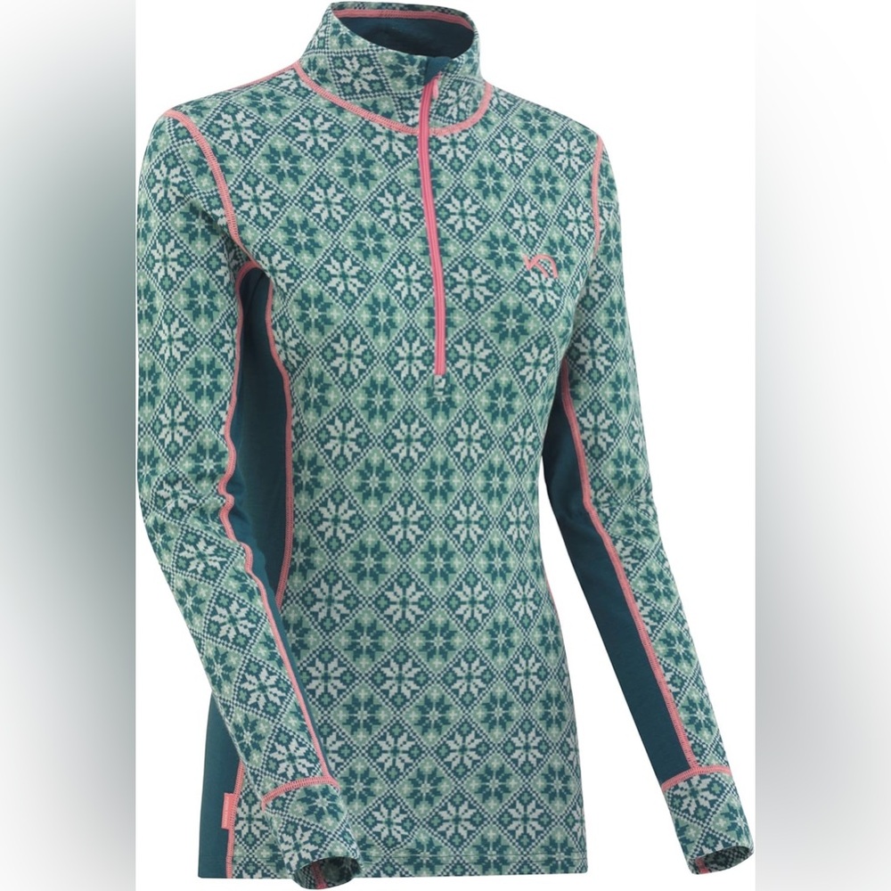 Kari Traa Rose Half Zip Base Layer Top - 100% Merino Wool